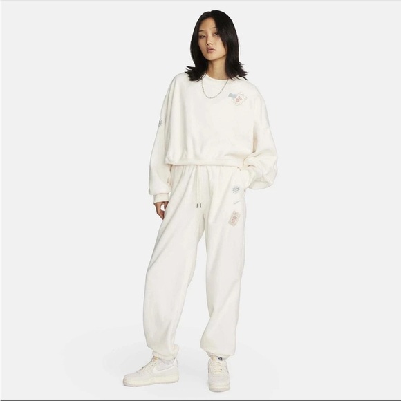 Nike X Naomi Osaka Phoenix Fleece High Waisted Oversized Sweatpants Sz 2XL White - Picture 13 of 13